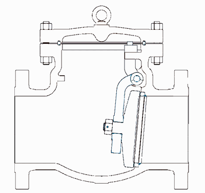 旋(xuan)啟式止回閥結構(gou)示意圖