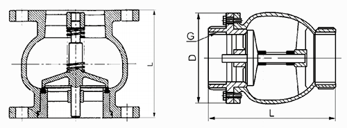 消聲(shēng)止回閥結(jié)構示意圖(tú)