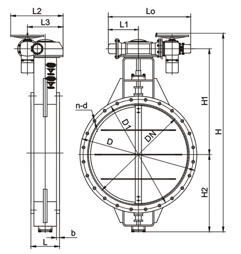 通(tōng)風蝶閥結(jie)構示意圖(tu)